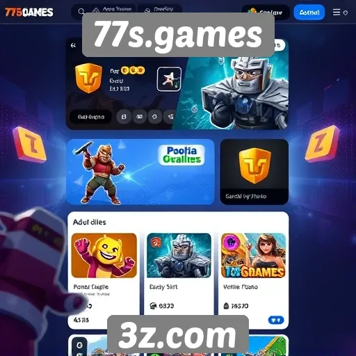 Interface do usuário do 77s.games em avaliação